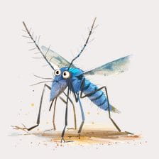 Blue Mosquito Cartoon clipart