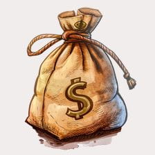 western money bag clipart