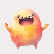 Cute Watercolor Monster Clipart