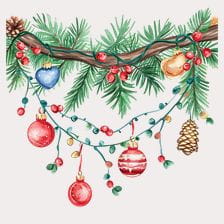 top christmas garland clipart