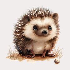 Cute Hedgehog Watercolor Clipart