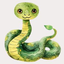 Cute Green Snake Clipart