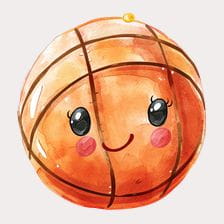 Cute cartoon basketball clipart