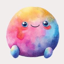Cute Watercolor Rainbow Blob Clipart