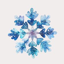 Blue watercolor snowflake clipart