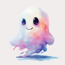 cute watercolor ghost clipart