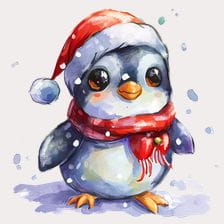 christmas penguin clipart
