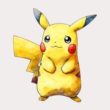 Cute Watercolor Pikachu Clipart