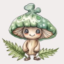Cute Mushroom Character Clipart