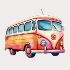 vintage volkswagen bus clipart