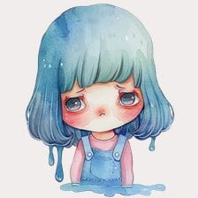 crying girl clipart