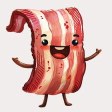 Cute Cartoon Bacon Clipart