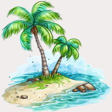 tropical island clipart