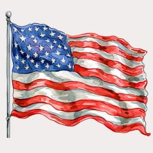 American Flag Watercolor Clipart
