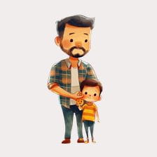 Dad And Son Matching Outfits Clipart