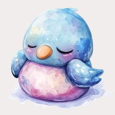 cute sleepy bird clipart