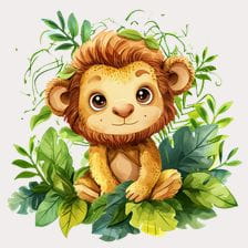 Cute Lion Cub Jungle Clipart