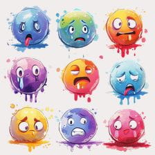 watercolor emotions clipart