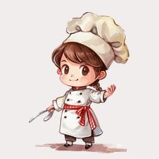 Cute Chef Girl clipart
