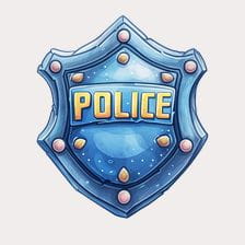 blue police badge clipart