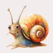 Cute Cartoon Snail Watercolor Clipart
