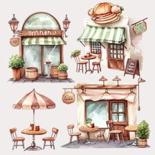 cafe clipart set