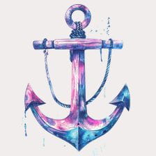 Watercolor Anchor Clipart