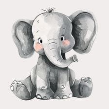 sitting elephant clipart
