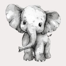 watercolor elephant clipart
