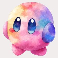 Cute Watercolor Kirby Clipart