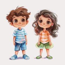Cute Cartoon Kids Clipart