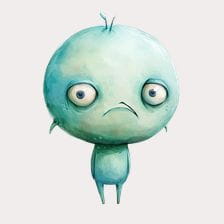 Sad Blue Alien Clipart