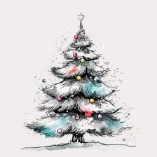 Watercolor Christmas Tree Clipart