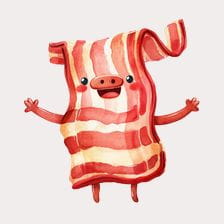 Cute Bacon Pig Cartoon Clipart