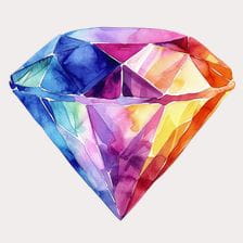 diamond watercolor clipart