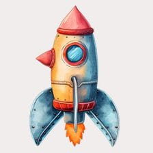 cartoon rocket clipart