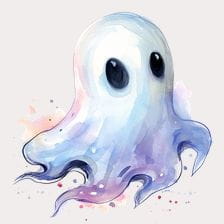 Watercolor Ghost Clipart