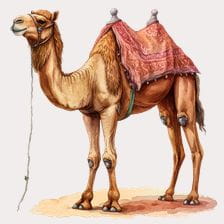 Desert Camel Watercolor Clipart