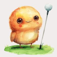 cute chick golfer clipart