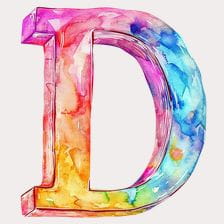Watercolor Letter D Clipart