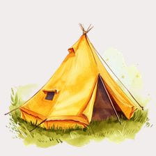 Yellow tent clipart