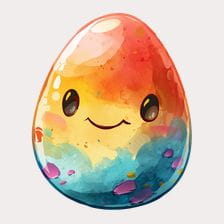 Cute Rainbow Watercolor Egg Clipart