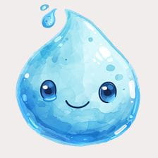 Cute Watercolor Raindrop Clipart