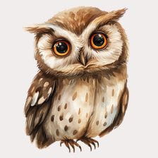 Cute Watercolor Owl Clipart