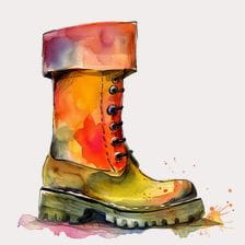 Watercolor Painting of a Brown Boot