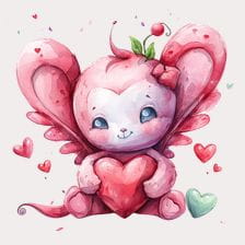Cute Pink Cupid Angel Clipart