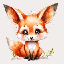 watercolor fox clipart