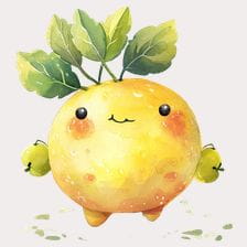 Cute Yellow Fruit Character Clipart