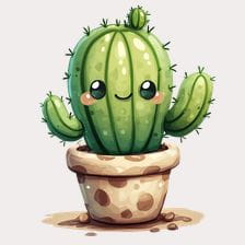 Cute Cartoon Cactus Plant Clipart
