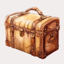 Vintage Leather Travel Trunk Clipart